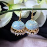 Meenakari Hook Earring – Lite Blue