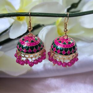 Meenakari Hook Earring - Big to Medium Size