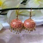 Meenakari Hook Earring – Peach