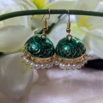 Meenakari Hook Earring – Green