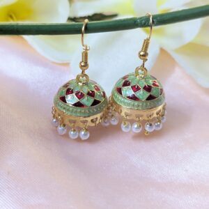 Meenakari Hook Jhumka _ Medium Size