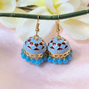 Meenakari Hook Jhumka _ Medium Size