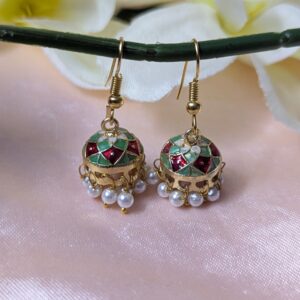 Meenakari Hook Jhumka _ Small Size