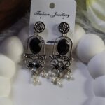 Oxidized Stone Earring_Black