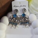 Oxidized Stone Earring_Sky blue