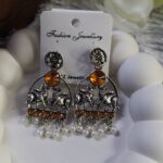 Oxidized Stone Earring_Orange