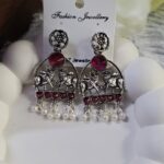 Oxidized Stone Earring_Pink