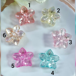 Transparent Glossy Flower Hair Claws_Small Size