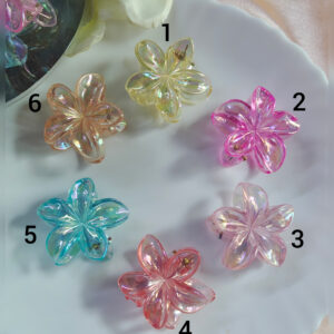 Transparent Glossy Flower Hair Claws_Small Size