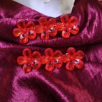 Flower Crystal Alligator Hair Clips_Red