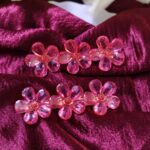 Flower Crystal Alligator Hair Clips_Peach