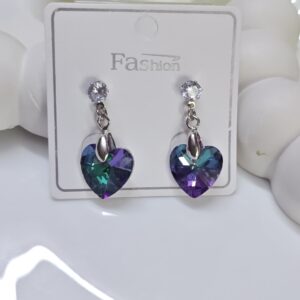 Crystal Heart Drop Earring