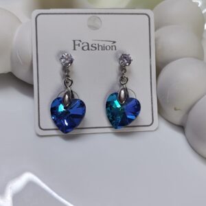 Crystal Heart Drop Earring