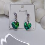 Crystal Heart Drop Earring