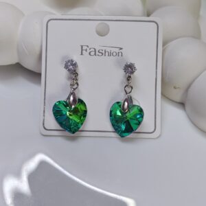 Crystal Heart Drop Earring