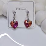 Crystal Heart Drop Earring