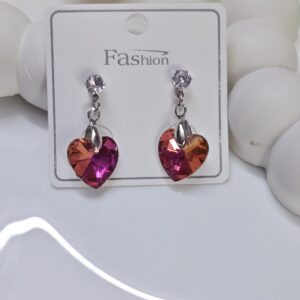 Crystal Heart Drop Earring