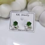 Trendy Crystal Korean Studs_Green