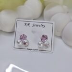 Trendy Crystal Korean Studs_Pink