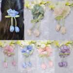 Space Silk Tulip Scrunchies Hair Ties