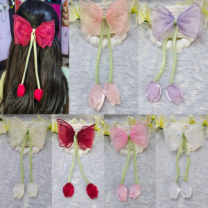 Space Silk Tulip Alligator Bow Clips