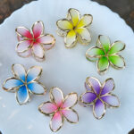 Dual Color Cute Flower Hair Claws