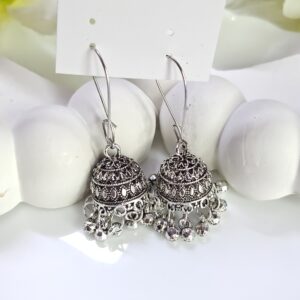 Hook Oxidised Jhumka _ Medium Size