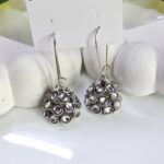 Hook Oxidised White stone Jhumka _ Medium Size