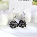 Hook Oxidised Black stone Jhumka _ Medium Size