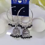 Hoop Oxidised Jhumka _ Medium Size