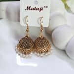 Gold Oxidised Jhumka _Medium size