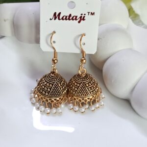 Gold Oxidised Jhumka _Medium size