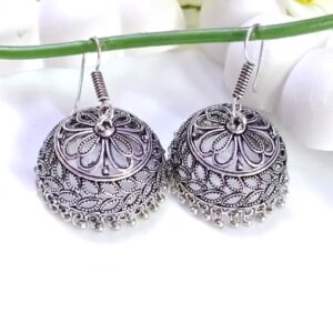 Oxidised Hook Jhumka_Large Size